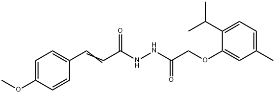 N'-[(2-isopropyl-5-methylphenoxy)acetyl]-3-(4-methoxyphenyl)acrylohydrazide Struktur