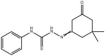 1-[(E)-(3,3-dimethyl-5-oxocyclohexylidene)amino]-3-phenylthiourea Struktur