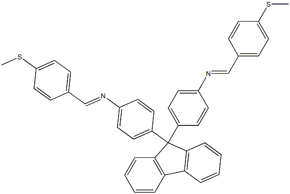 4,4'-(9H-fluorene-9,9-diyl)bis{N-[4-(methylsulfanyl)benzylidene]aniline} Struktur