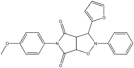 3-(furan-2-yl)-5-(4-methoxyphenyl)-2-phenyltetrahydro-4H-pyrrolo[3,4-d]isoxazole-4,6(5H)-dione Struktur