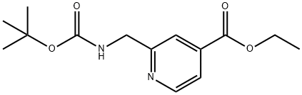 2-(tert-Butoxycarbonylamino-methyl)-isonicotinic acid ethyl ester Struktur