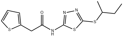 N-[5-(butan-2-ylsulfanyl)-1,3,4-thiadiazol-2-yl]-2-(thiophen-2-yl)acetamide Struktur