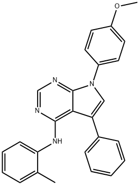 7-(4-methoxyphenyl)-5-phenyl-N-(o-tolyl)-7H-pyrrolo[2,3-d]pyrimidin-4-amine Struktur