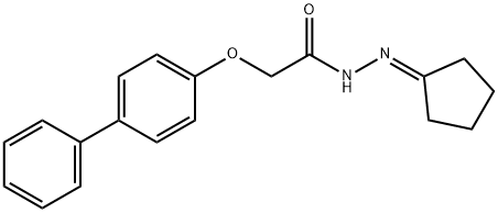 2-(4-biphenylyloxy)-N'-cyclopentylideneacetohydrazide Struktur