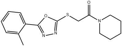 1-(piperidin-1-yl)-2-((5-(o-tolyl)-1,3,4-oxadiazol-2-yl)thio)ethan-1-one Struktur