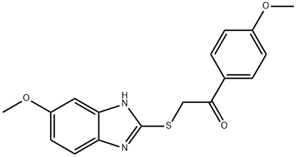 2-[(5-methoxy-1H-benzimidazol-2-yl)sulfanyl]-1-(4-methoxyphenyl)ethanone Struktur