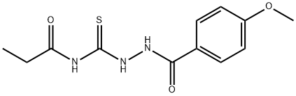 N-{[2-(4-methoxybenzoyl)hydrazino]carbonothioyl}propanamide Struktur