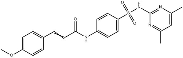 N-(4-{[(4,6-dimethyl-2-pyrimidinyl)amino]sulfonyl}phenyl)-3-(4-methoxyphenyl)acrylamide Struktur