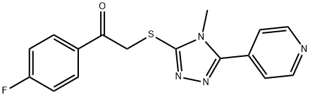 1-(4-fluorophenyl)-2-((4-methyl-5-(pyridin-4-yl)-4H-1,2,4-triazol-3-yl)thio)ethan-1-one Struktur