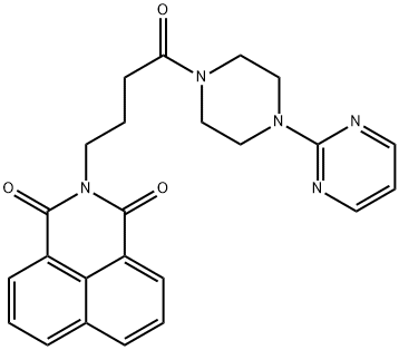 2-(4-oxo-4-(4-(pyrimidin-2-yl)piperazin-1-yl)butyl)-1H-benzo[de]isoquinoline-1,3(2H)-dione Struktur