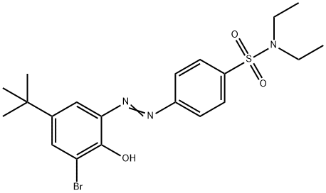 4-[(3-bromo-5-tert-butyl-2-hydroxyphenyl)diazenyl]-N,N-diethylbenzenesulfonamide Struktur