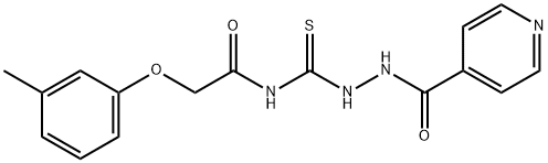 N-[(2-isonicotinoylhydrazino)carbonothioyl]-2-(3-methylphenoxy)acetamide Struktur