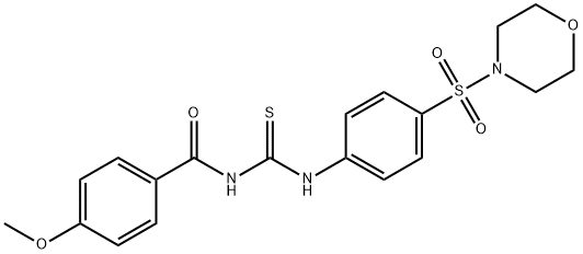 4-methoxy-N-({[4-(4-morpholinylsulfonyl)phenyl]amino}carbonothioyl)benzamide Struktur