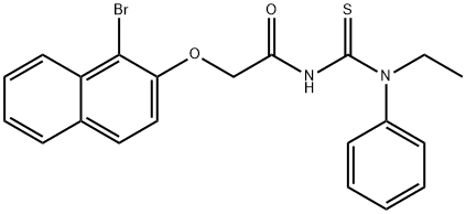 2-[(1-bromo-2-naphthyl)oxy]-N-{[ethyl(phenyl)amino]carbonothioyl}acetamide Struktur