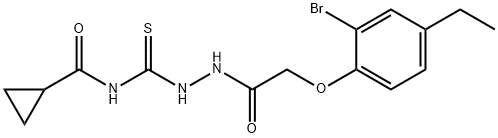 N-({2-[(2-bromo-4-ethylphenoxy)acetyl]hydrazino}carbonothioyl)cyclopropanecarboxamide Struktur