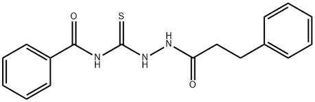 N-{[2-(3-phenylpropanoyl)hydrazino]carbonothioyl}benzamide Struktur