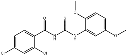 2,4-dichloro-N-{[(2,5-dimethoxyphenyl)amino]carbonothioyl}benzamide Struktur