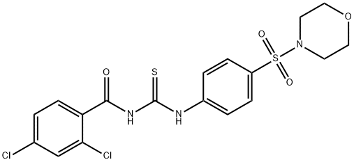 2,4-dichloro-N-({[4-(4-morpholinylsulfonyl)phenyl]amino}carbonothioyl)benzamide Struktur