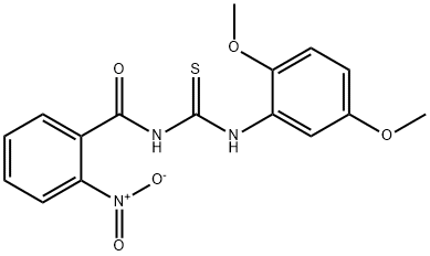 N-{[(2,5-dimethoxyphenyl)amino]carbonothioyl}-2-nitrobenzamide Struktur