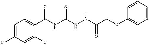 2,4-dichloro-N-{[2-(phenoxyacetyl)hydrazino]carbonothioyl}benzamide Struktur