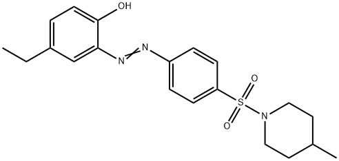 4-ethyl-2-({4-[(4-methyl-1-piperidinyl)sulfonyl]phenyl}diazenyl)phenol Struktur