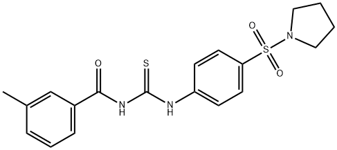 3-methyl-N-({[4-(1-pyrrolidinylsulfonyl)phenyl]amino}carbonothioyl)benzamide Struktur