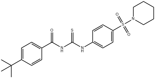 4-tert-butyl-N-({[4-(1-piperidinylsulfonyl)phenyl]amino}carbonothioyl)benzamide Struktur