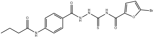 5-bromo-N-({2-[4-(butyrylamino)benzoyl]hydrazino}carbonothioyl)-2-furamide Struktur