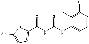 5-bromo-N-{[(3-chloro-2-methylphenyl)amino]carbonothioyl}-2-furamide Struktur