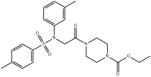 ethyl 4-{N-(3-methylphenyl)-N-[(4-methylphenyl)sulfonyl]glycyl}piperazine-1-carboxylate Struktur