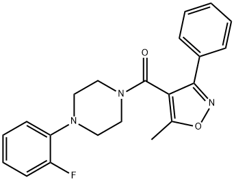 [4-(2-fluorophenyl)piperazin-1-yl](5-methyl-3-phenyl-1,2-oxazol-4-yl)methanone Struktur