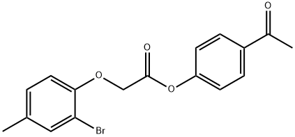 4-acetylphenyl (2-bromo-4-methylphenoxy)acetate Struktur