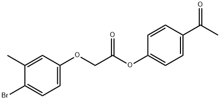 4-acetylphenyl (4-bromo-3-methylphenoxy)acetate Struktur