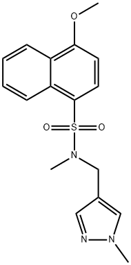 4-methoxy-N-methyl-N-[(1-methylpyrazol-4-yl)methyl]naphthalene-1-sulfonamide Struktur