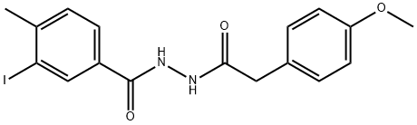 3-iodo-N'-[(4-methoxyphenyl)acetyl]-4-methylbenzohydrazide Struktur