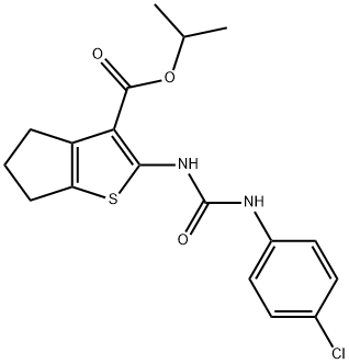 propan-2-yl 2-[(4-chlorophenyl)carbamoylamino]-5,6-dihydro-4H-cyclopenta[b]thiophene-3-carboxylate Struktur