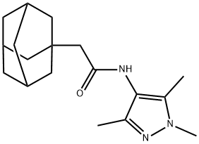 2-(tricyclo[3.3.1.1~3,7~]dec-1-yl)-N-(1,3,5-trimethyl-1H-pyrazol-4-yl)acetamide Struktur