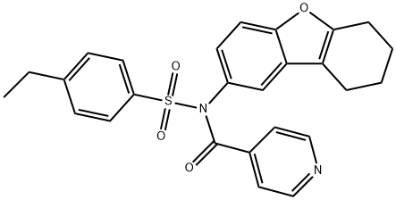 N-((4-ethylphenyl)sulfonyl)-N-(6,7,8,9-tetrahydrodibenzo[b,d]furan-2-yl)isonicotinamide Struktur