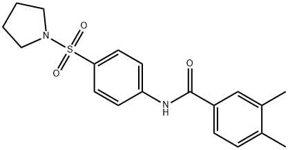 3,4-dimethyl-N-[4-(pyrrolidin-1-ylsulfonyl)phenyl]benzamide Struktur