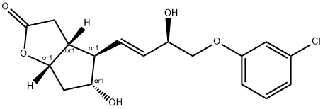 (3aR,4R,5R,6aS)-4-[(E,3R)-4-(3-chlorophenoxy)-3-hydroxybut-1-enyl]-5-hydroxy-3,3a,4,5,6,6a-hexahydrocyclopenta[b]furan-2-one Struktur