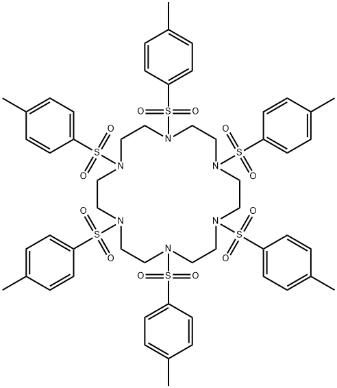 1,4,7,10,13,16-hexakis-(4-methylphenyl)sulfonyl-1,4,7,10,13,16-hexazacyclooctadecane Struktur