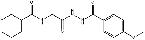 N-[2-[2-(4-methoxybenzoyl)hydrazinyl]-2-oxoethyl]cyclohexanecarboxamide Struktur