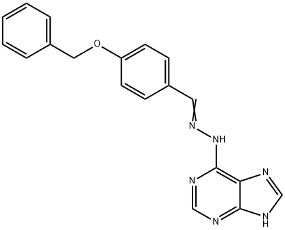 (E)-6-(2-(4-(benzyloxy)benzylidene)hydrazinyl)-9H-purine Struktur