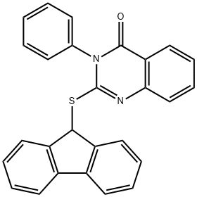 2-(9H-fluoren-9-ylsulfanyl)-3-phenylquinazolin-4(3H)-one Struktur