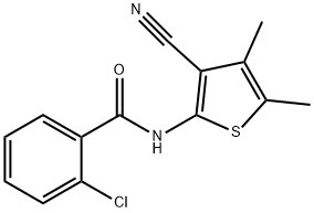 2-chloro-N-(3-cyano-4,5-dimethylthiophen-2-yl)benzamide Struktur