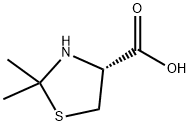 (4R)-2,2-dimethyl-1,3-thiazolidine-4-carboxylic acid Struktur