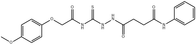 4-[2-({[(4-methoxyphenoxy)acetyl]amino}carbonothioyl)hydrazino]-4-oxo-N-phenylbutanamide Struktur