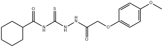 N-({2-[(4-methoxyphenoxy)acetyl]hydrazino}carbonothioyl)cyclohexanecarboxamide Struktur