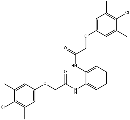 N,N'-1,2-phenylenebis[2-(4-chloro-3,5-dimethylphenoxy)acetamide] Struktur