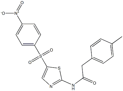 2-(4-methylphenyl)-N-{5-[(4-nitrophenyl)sulfonyl]-1,3-thiazol-2-yl}acetamide Struktur